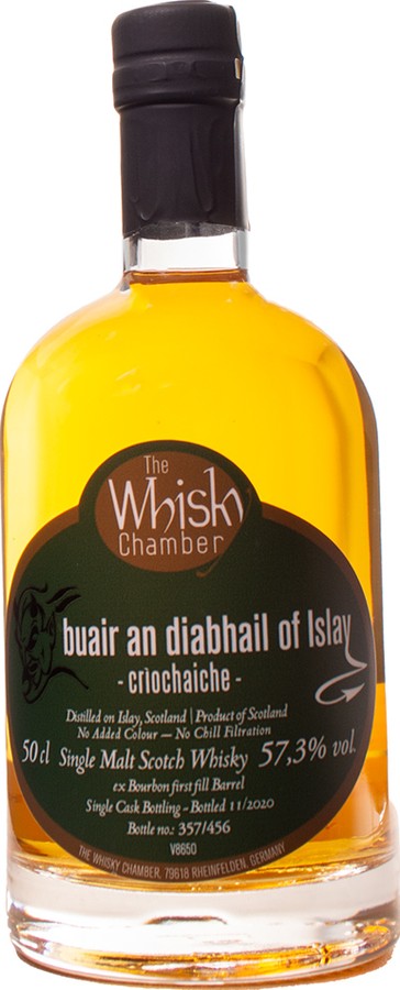 buair an diabhail of Islay criochaiche WCh final ex Bourbon first fill Barrel V8650 57.3% 500ml