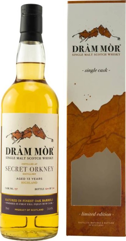 Secret Orkney 13yo DMor 1st Fill Fijian Rum Cask #137 54.6% 700ml