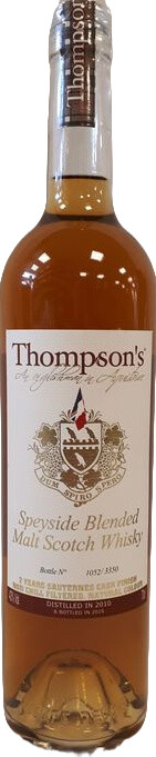 Thompson's 2010 Tho Speyside Blended Malt Scotch Whisky 2yo Sauternes Cask Finish 43% 700ml