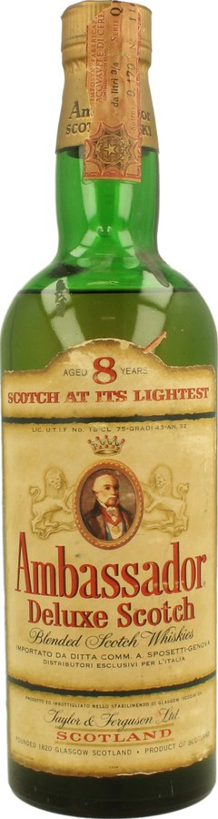 Ambassador 8yo Deluxe Scotch 43% 750ml