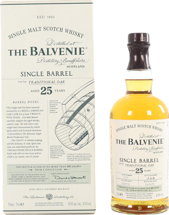 Balvenie 25yo Single Barrel Traditional Oak #177 47.8% 700ml