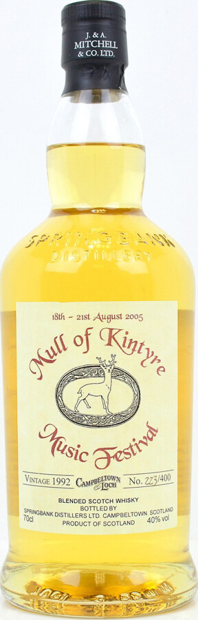 Mull of Kintyre Music Festival 1992 SpD Blended Scotch Whisky 40% 700ml