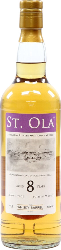St. Ola 2010 TWB Orcadian Blended Malt Scotch Whisky Refill Sherry Hogshead 66.6% 700ml