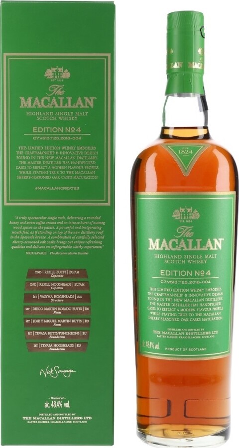 Macallan Edition No.4 Speyside Single Malt Scotch Whisky 48.4% 750ml