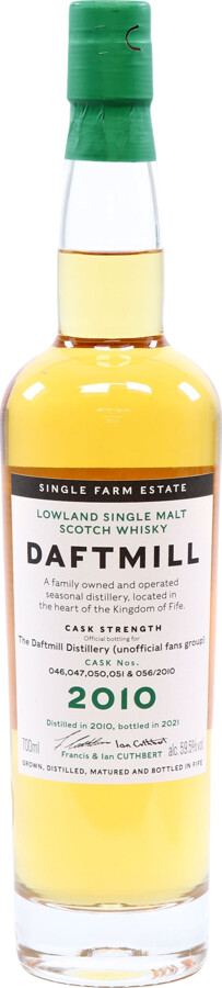 Daftmill 2010 Bottled for The Daftmill Distillery Unofficial Fans Group Cask Strength 11yo 59.5% 700ml