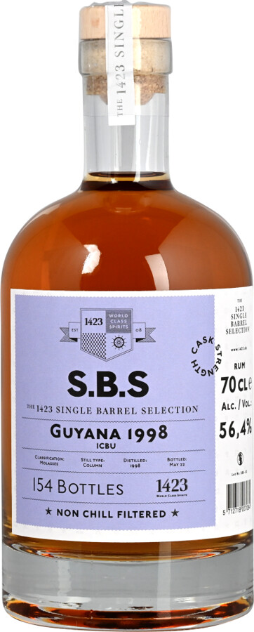 S.B.S 1998 Guyana ICBU Uitvlugt Cask Strength 24yo 56.4% 700ml