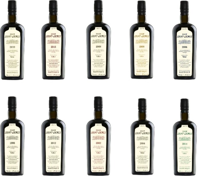Velier Saint James Collection 25th AOC Anniversary 10 Bottles SET 47% 700ml
