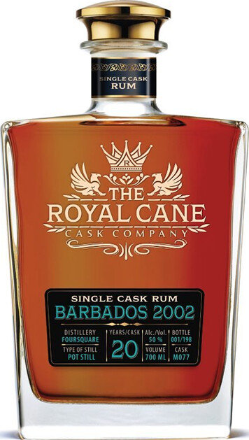 The Royal Cane Cask Company 2002 Barbados Foursquare Single Cask No.MO77 20yo 50% 700ml