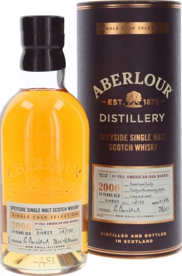Aberlour 2006 1st Fill American Oak Barrel 61.8% 700ml