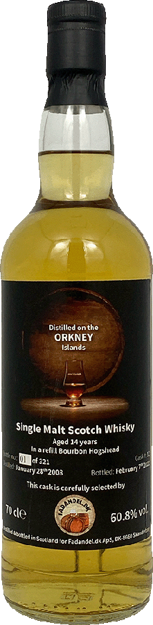 Orkney Islands 2008 F.dk Refill Bourbon Hogshead 60.8% 700ml
