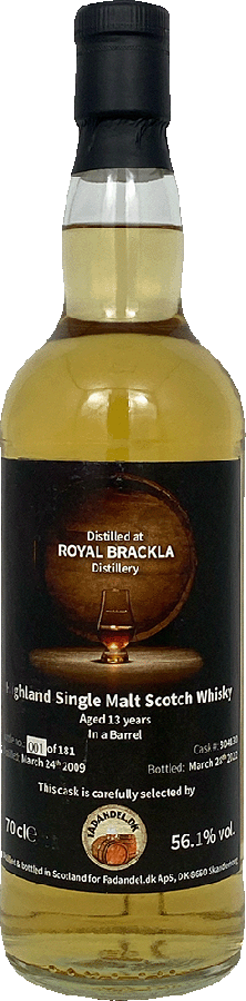 Royal Brackla 2009 F.dk Barrel 56.1% 700ml