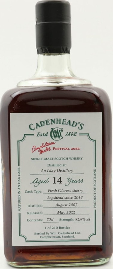 An Islay Distillery 2007 CA Campbeltown Festival 2022 52.9% 700ml