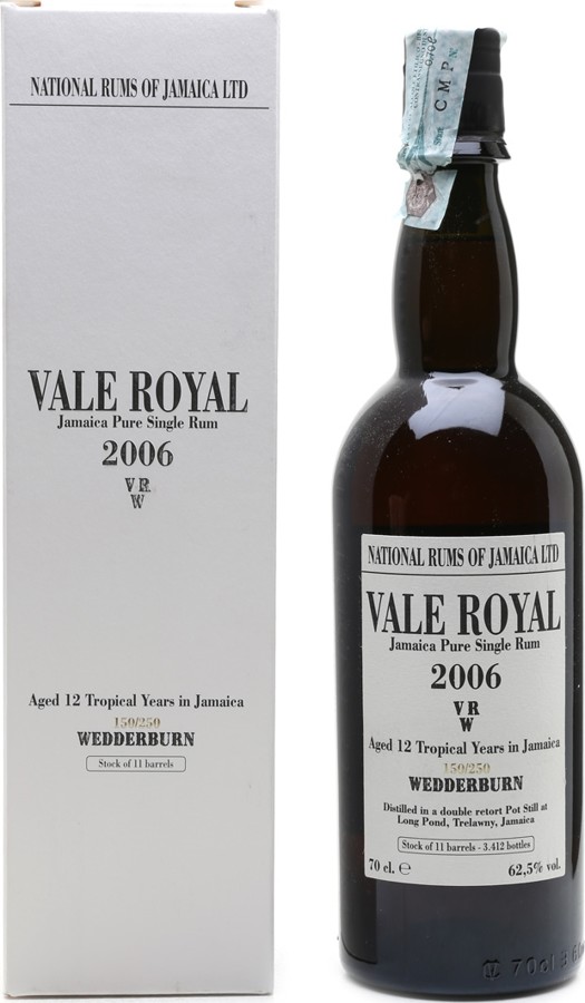 Velier National Rums of Jamaica 2006 Vale Royal VRW Jamaica Velier 12yo 62.5% 700ml