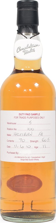 Hazelburn 2010 Fresh Bourbon Barrel 60.5% 700ml