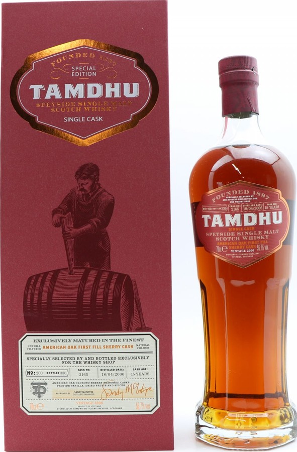 Tamdhu 2006 American Oak Sherry Cask The Whisky Shop 56.7% 700ml