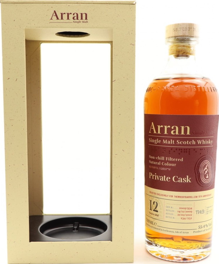 Arran 2009 First fill sherry hogshead The Whisky Barrel 15th Anniversary 55.4% 700ml