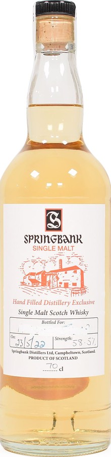 Springbank Hand Filled Distillery Exclusive 58.5% 700ml